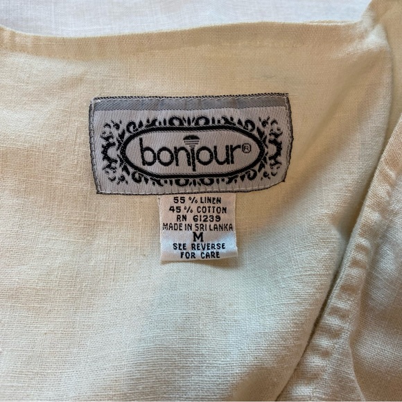 Vintage Bonjour Linen/Cotton Shirt Blouse - Picture 4 of 6